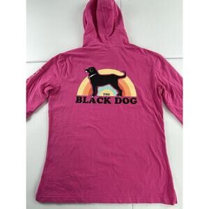 Black Dog Hoodie Womens Small Pink Marthas Vineyard Lightweight Life Off Leash